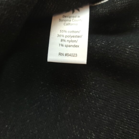 Athleta Womens XS Sweater Boatneck Striped Over Sized Black Gray High Low 591485 - Picture 5 of 9